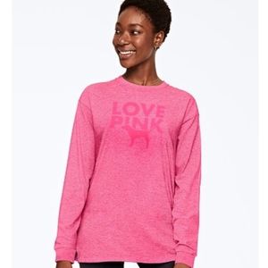 💕 NWOT Victoria Secret Pink marl fade Campus long sleeve Tee
